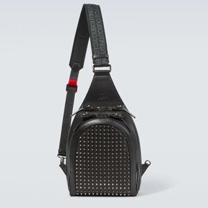 Christian Louboutin Black Belt Bag with Silver Studs